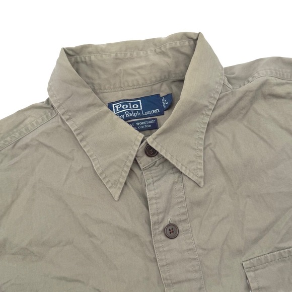 Polo Ralph Lauren Other - Polo Ralph Lauren Tobias Workshirt Large Tan Camp Cotton Utility Button Up